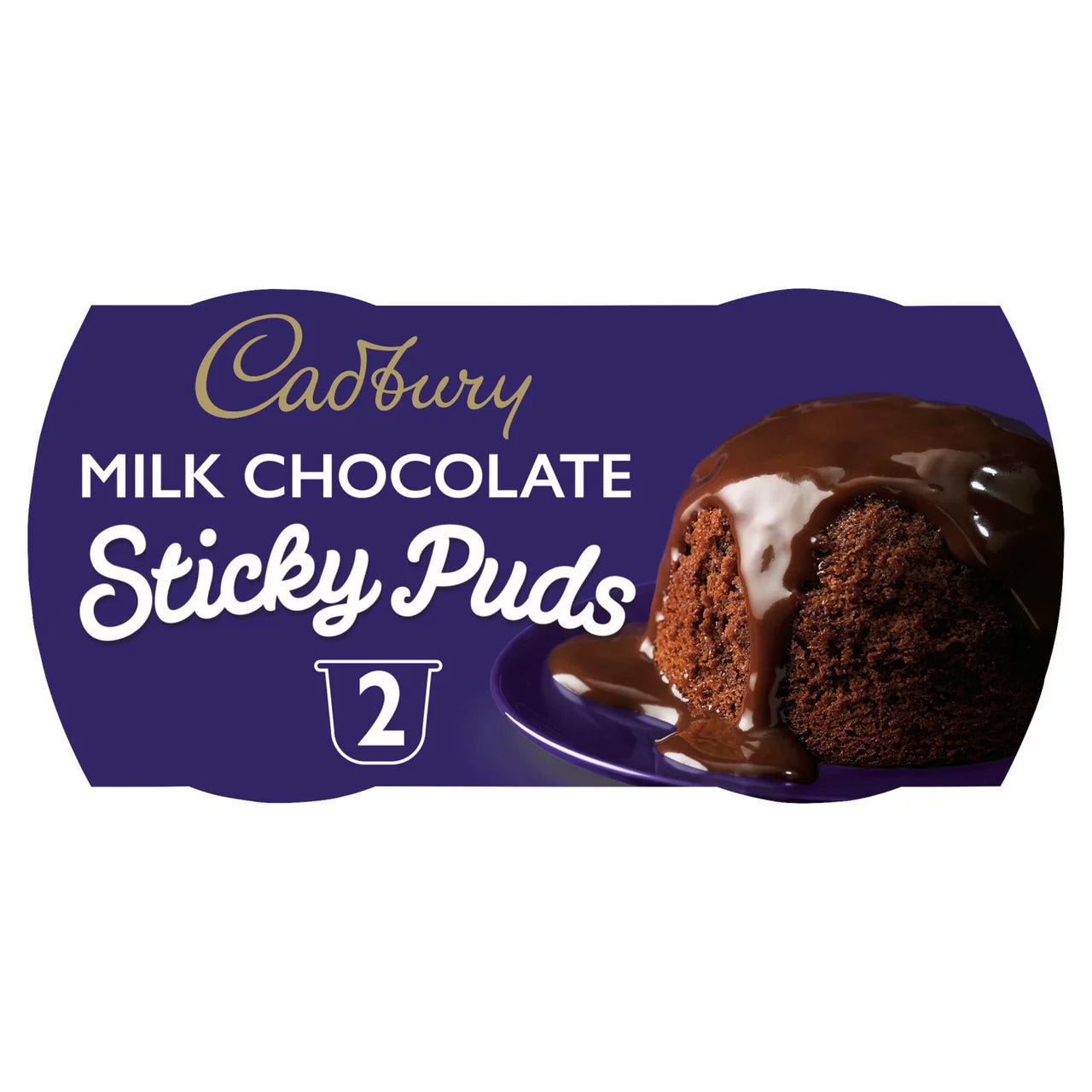 CADBURY STICKY MILK CHOCOLATE SPONGE PUDDINGS 2X95G