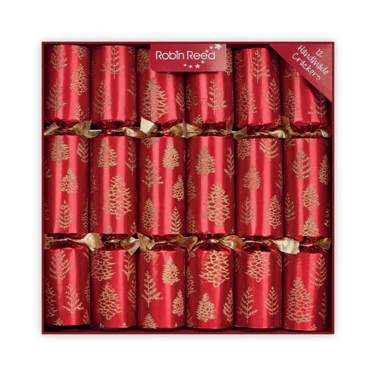 CHRISTMAS CRACKERS TREE FLAKES RED & GOLD 12 PACK Nr.14