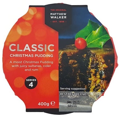 MATTHEW WALKERS CLASSIC CHRISTMAS PUDDING 400G