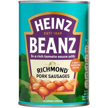 HEINZ BEANS & RICHMOND SAUSAGES 415G