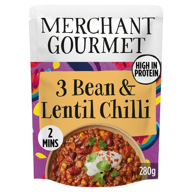 MERCHANT GOURMET 3 BEAN & LENTIL CHILLI 280G