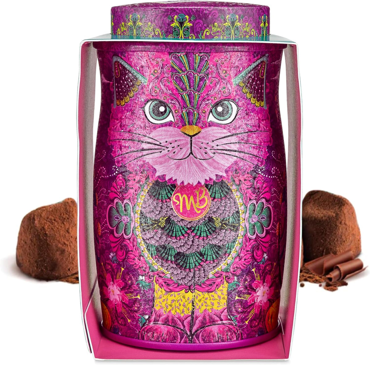 MONTY BOJANGLES MINI PINK CAT TIN (COCOA DUSTED CHOCOLATE TRUFFLES) 36G