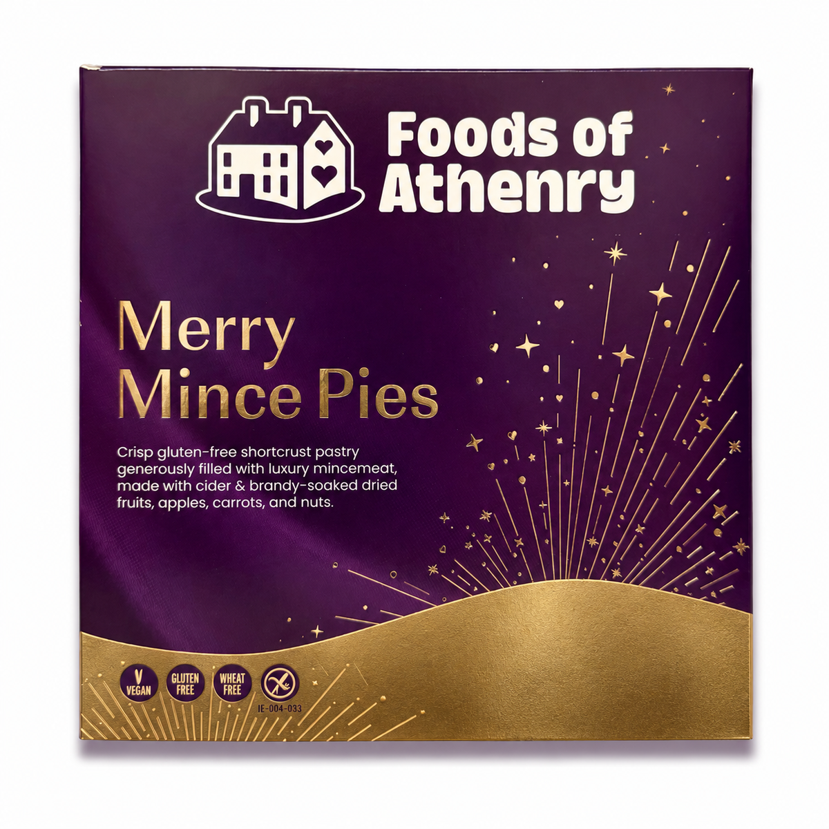 MINCE PIES VEGAN, GLUTEN, WHEAT & DAIRY FREE 4 PACK 280G