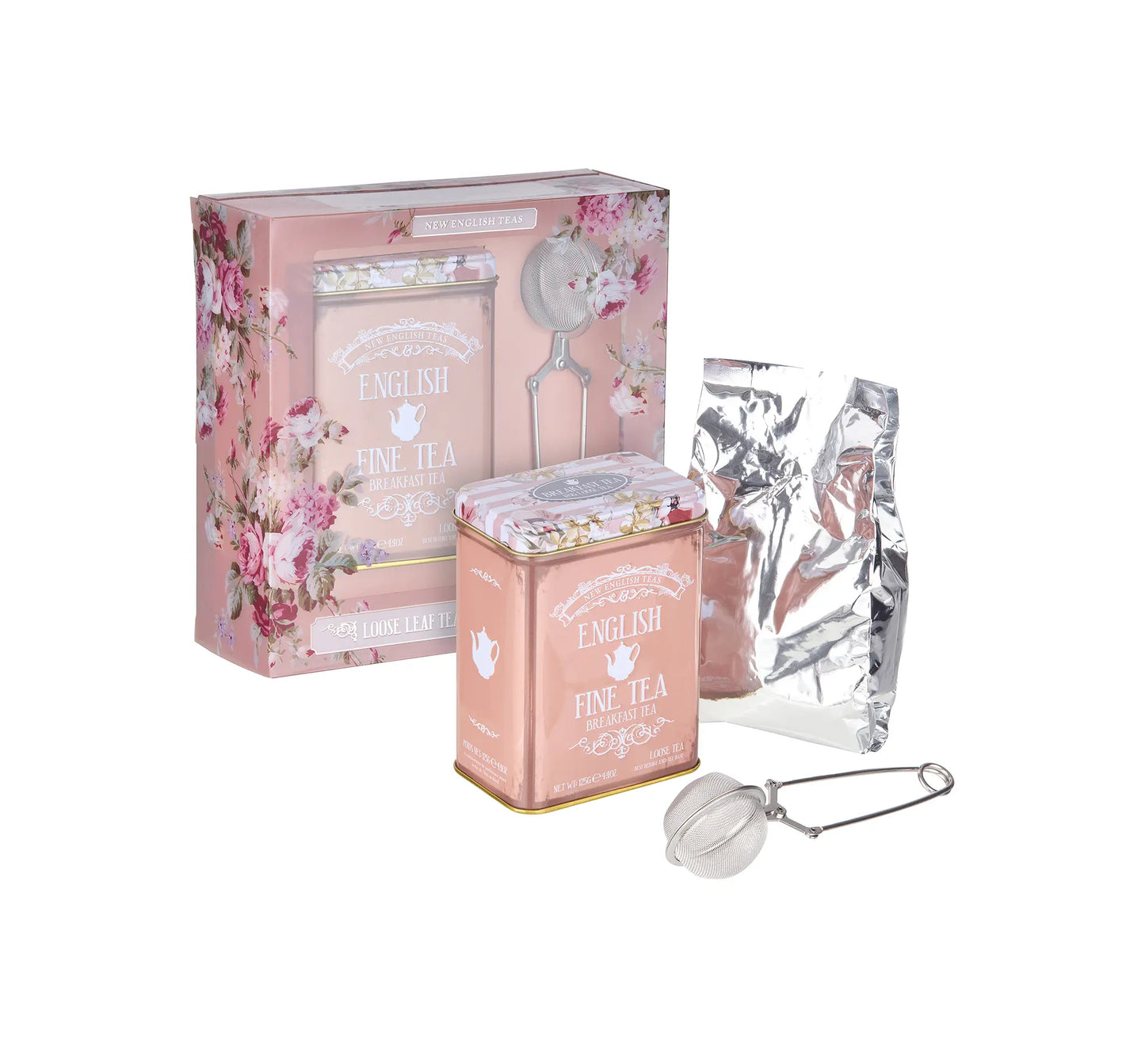 N.E.T VINTAGE FLORAL LOOSE TEA & INFUSER GIFT SET 125G