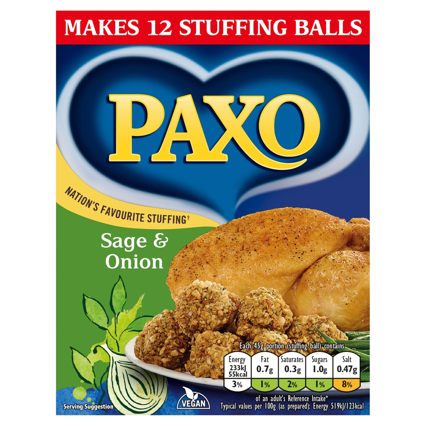 PAXO SAGE & ONION STUFFING 170G
