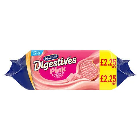 MCVITIES DIGESTIVES PINK RASPBERRY & CREAM 232G