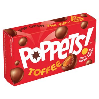 POPPETS MILK CHOCOLATE COVERED TOFFEE 39G