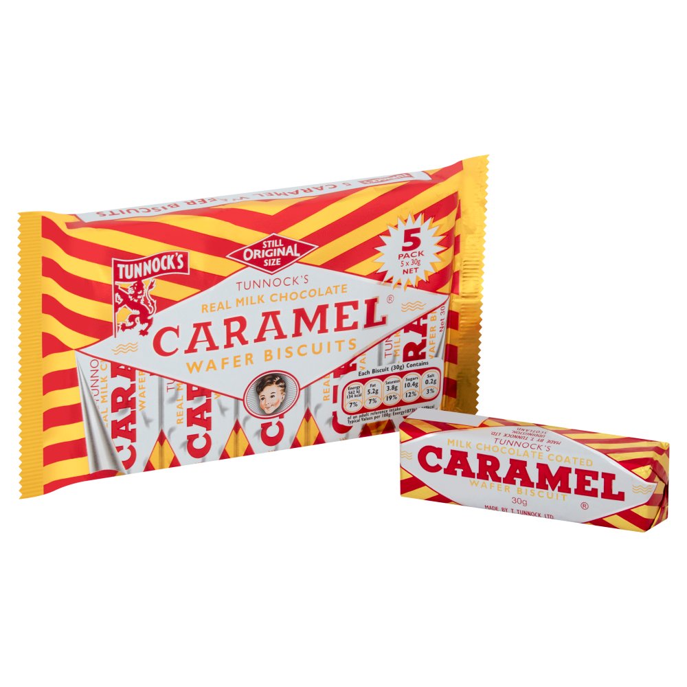 TUNNOCKS CHOCOLATE CARAMEL WAFERS 5x30G