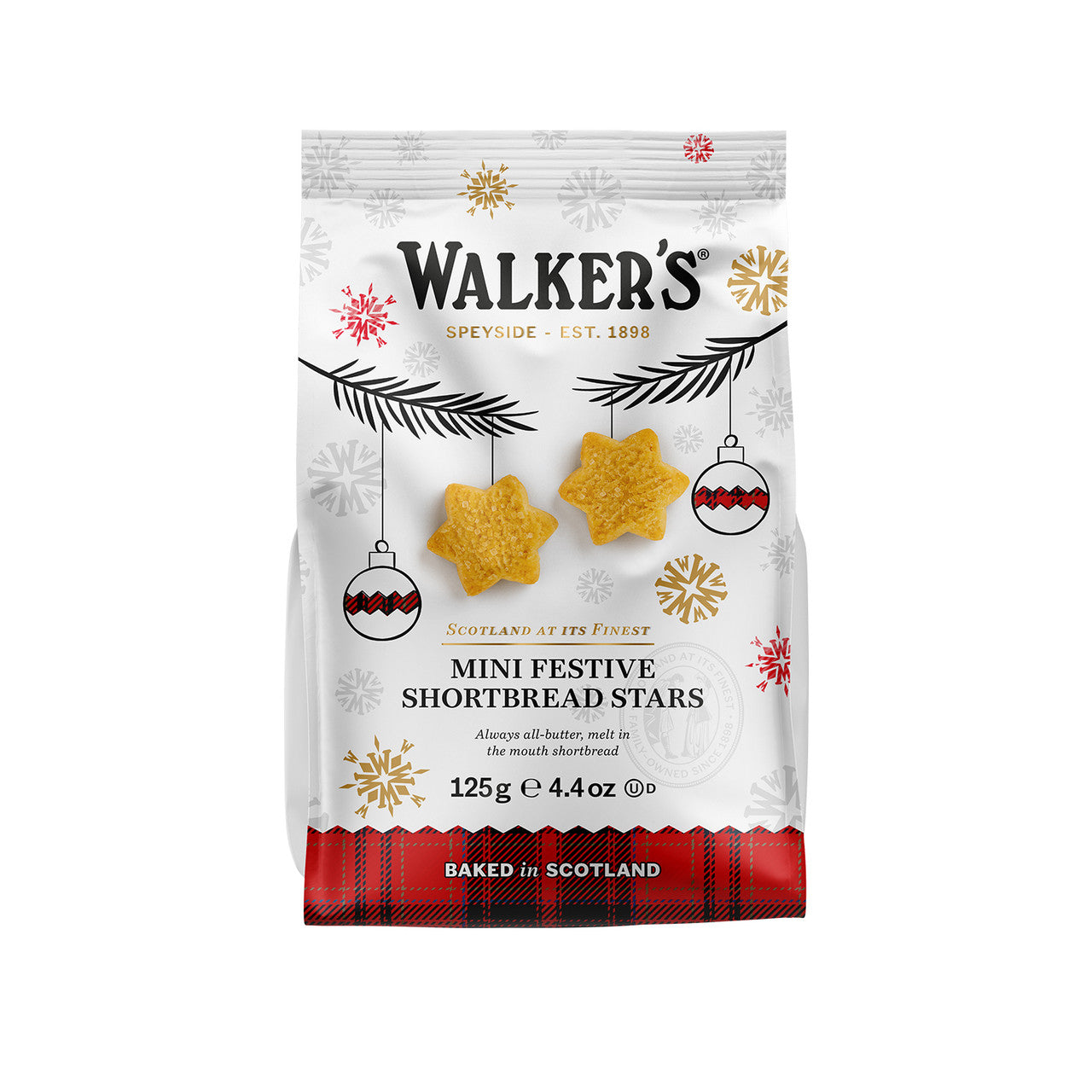 WALKERS FESTIVE SHORTBREAD STARS 125G