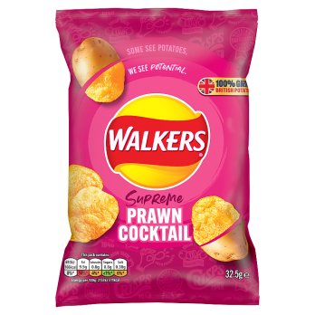 WALKERS CRISPS PRAWN COCKTAIL 32.5G