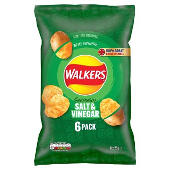 WALKERS CRISPS SALT & VINEGAR 6x25G