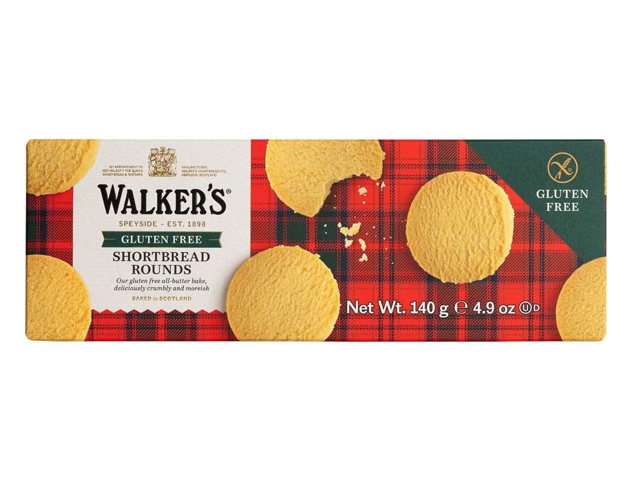 WALKERS GLUTEN FREE SHORTBREAD ROUNDS 140G