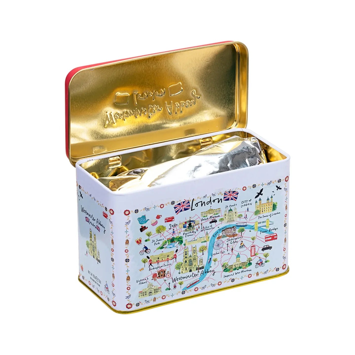 N.E.T LONDON MAP TEA TIN - ENGLISH BREAKFAST 40 TEA BAGS