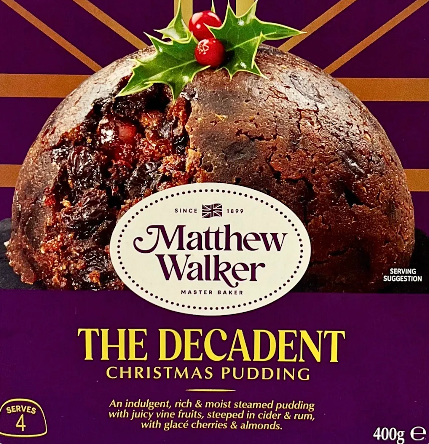 MATTHEW WALKERS DECADENT CHRISTMAS PUDDING 400G