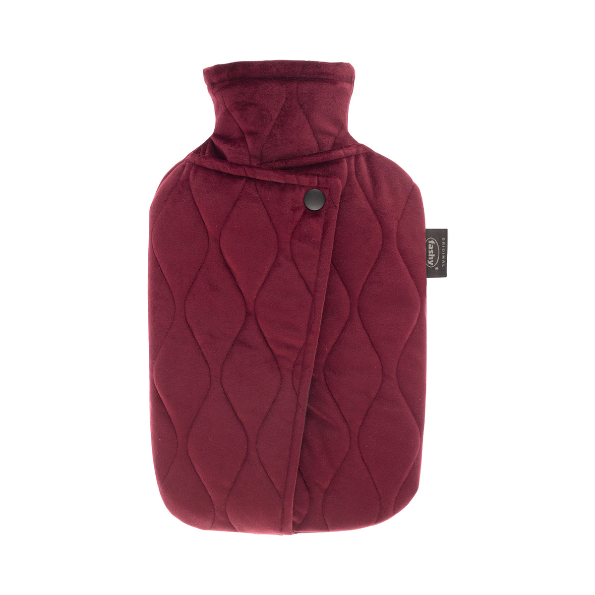HOT WATER BOTTLE BURGUNDY BUTTON 2L