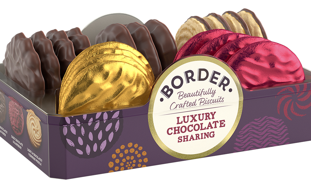 BORDER LUXURY CHOCOLATE BISCUITS 365G