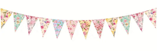 FLORAL FLAG BUNTING 12 FLAGS