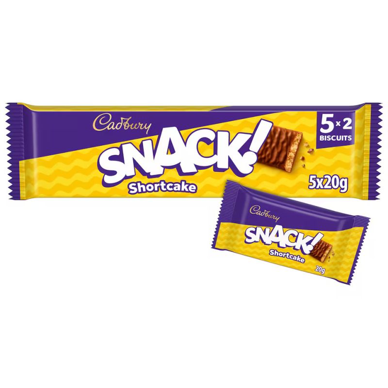 CADBURY SNACK SHORTCAKE CHOCOLATE BISCUITS 5 PACK 100G