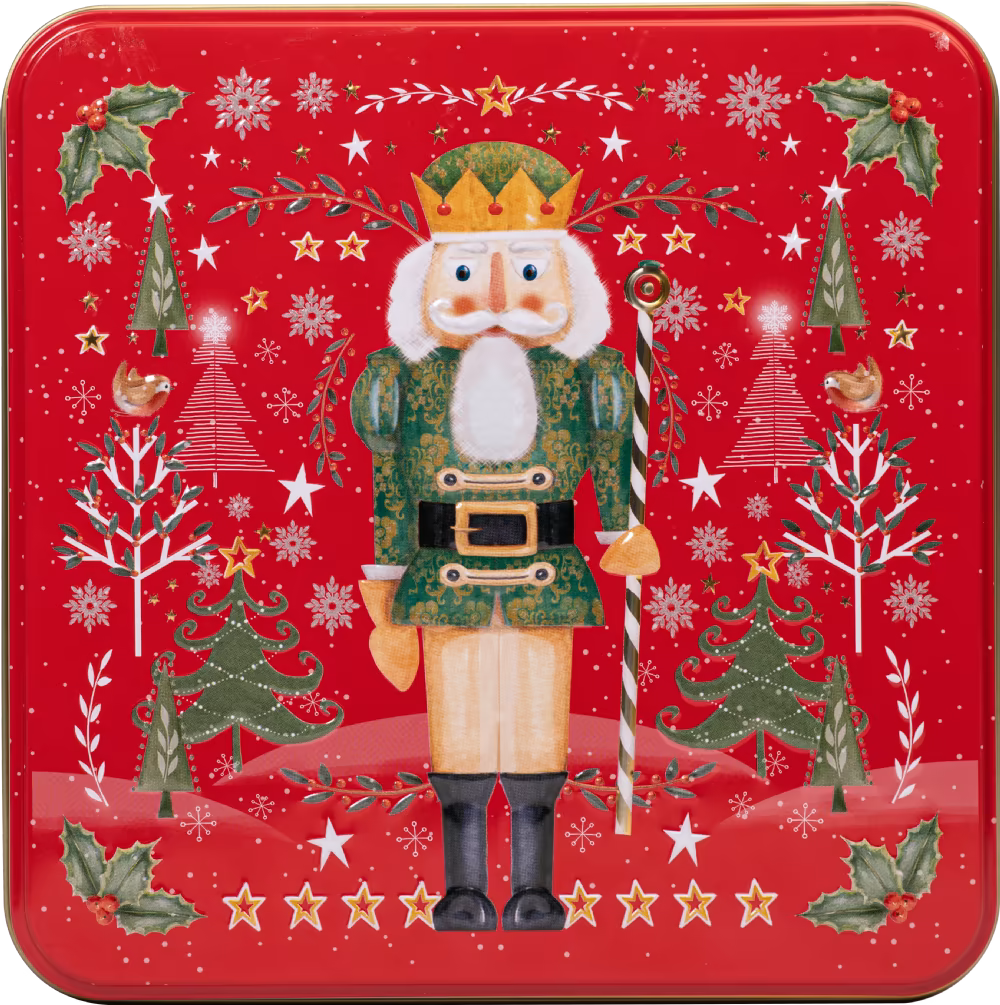 FARMHOUSE NUTCRACKER TIN - ASSORTED BISCUITS 400G