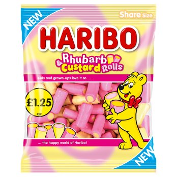 HARIBO RHUBARB & CUSTARD ROLLS 140G