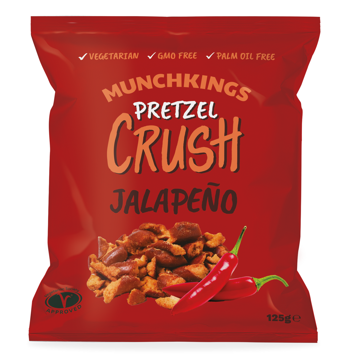 MUNCHKINGS JALAPENO PRETZELS 125G