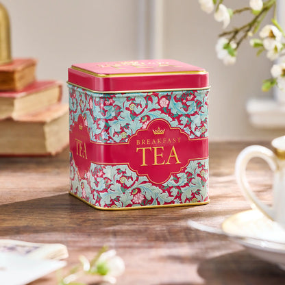 N.E.T RED TAPESTRY TIN - ENGLISH BREAKFAST TEA 32 TEA BAGS