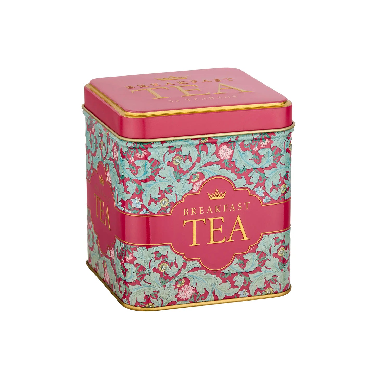 N.E.T RED TAPESTRY TIN - ENGLISH BREAKFAST TEA 32 TEA BAGS
