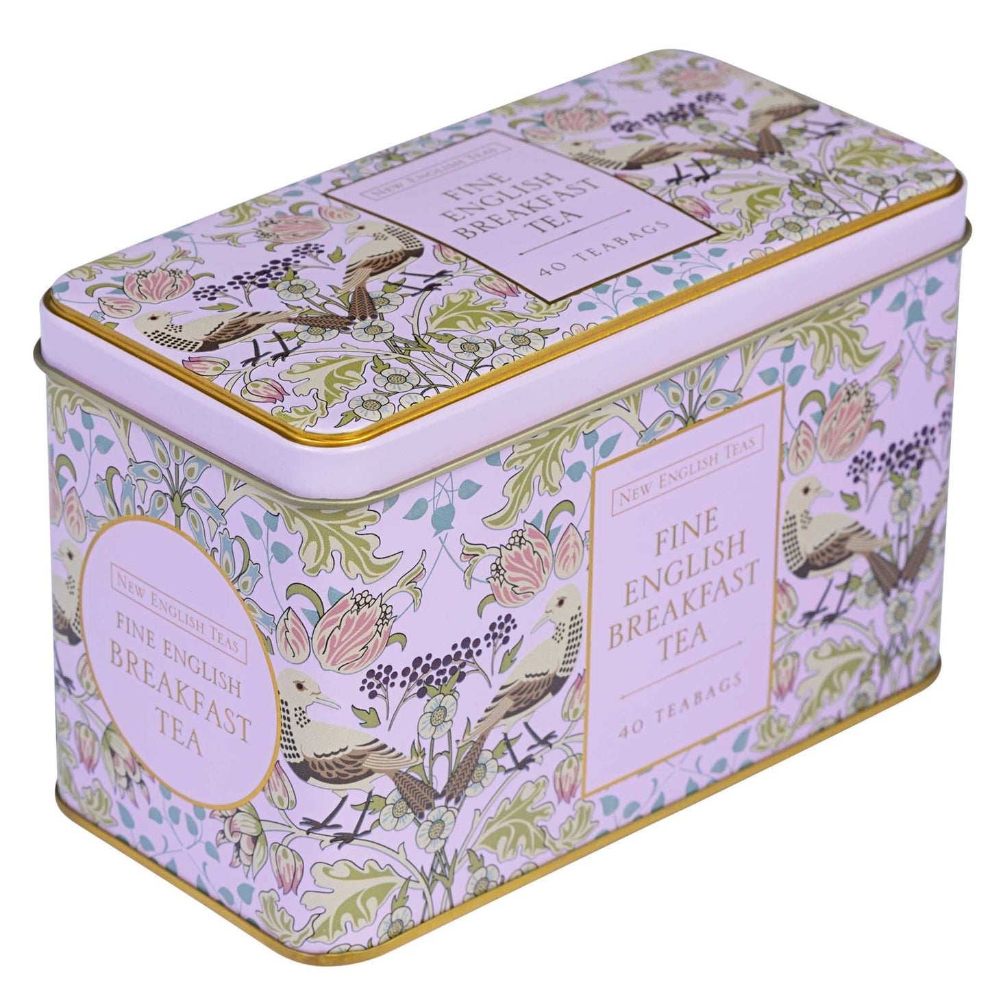N.E.T SONG THRUSH PINK TIN - ENGLISH BREAKFAST 40 TEA BAGS