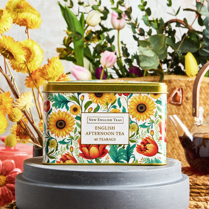 N.E.T SUNFLOWER TIN - AFTERNOON TEA 40 TEA BAGS