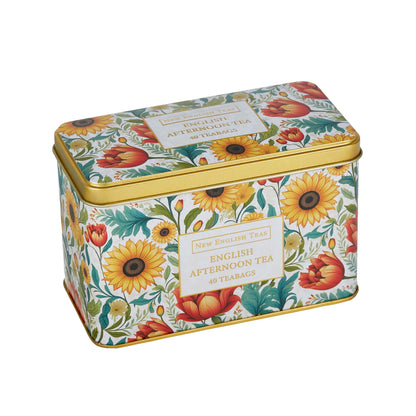 N.E.T SUNFLOWER TIN - AFTERNOON TEA 40 TEA BAGS