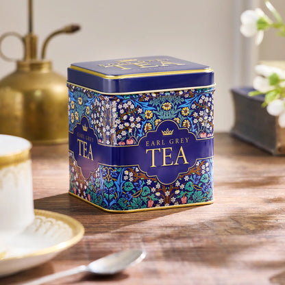N.E.T ROYAL BLUE TAPESTRY TIN - EARL GRAY 32 TEA BAGS