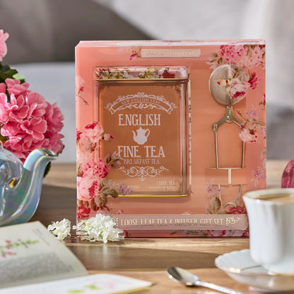 N.E.T VINTAGE FLORAL LOOSE TEA & INFUSER GIFT SET 125G