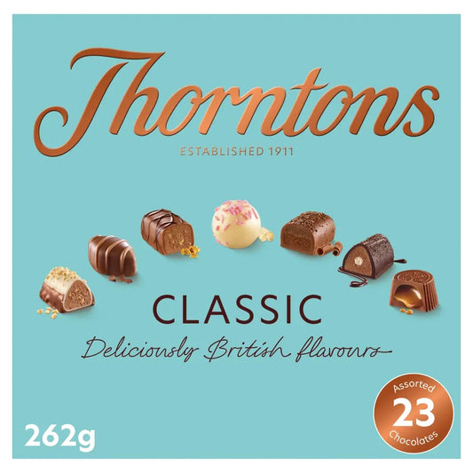 THORNTONS CLASSIC MILK, DARK & WHITE CHOCOLATE COLLECTION 262G