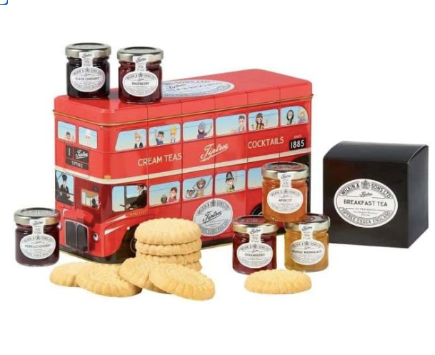 TIPTREE BUS: 6 MINI JAMS, SHORTBREAD BISCUITS, 25 TEABAGS 452G