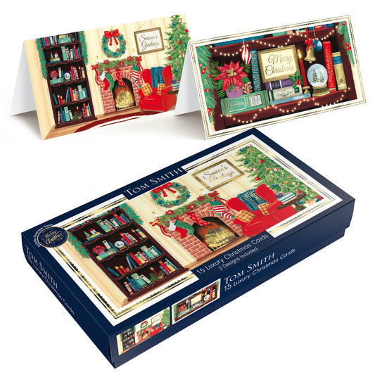 TOM SMITH 15 LUXURY COSY FIREPLACE CHRISTMAS CARDS