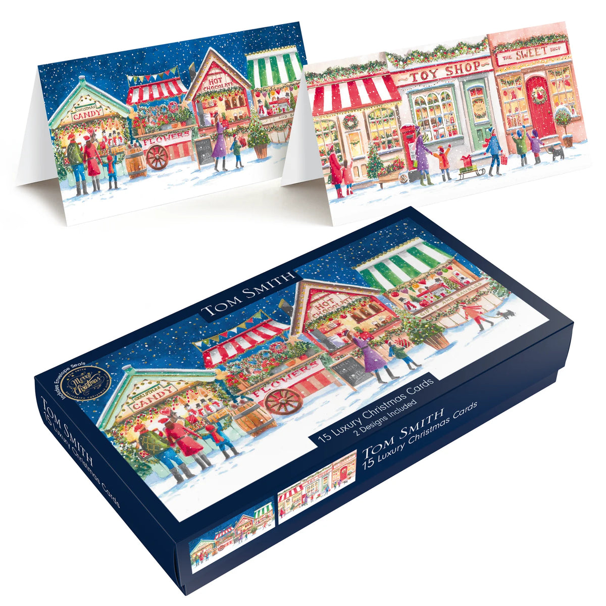 TOM SMITH 15 LUXURY MARKET CHRISTMAS CARDS