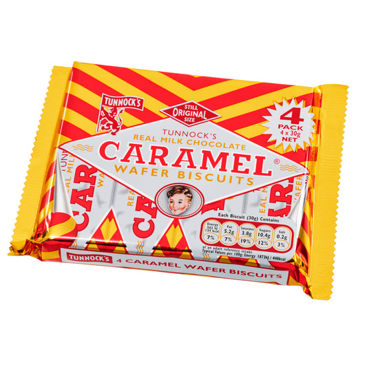 TUNNOCKS CHOCOLATE CARAMEL WAFERS 4x30G