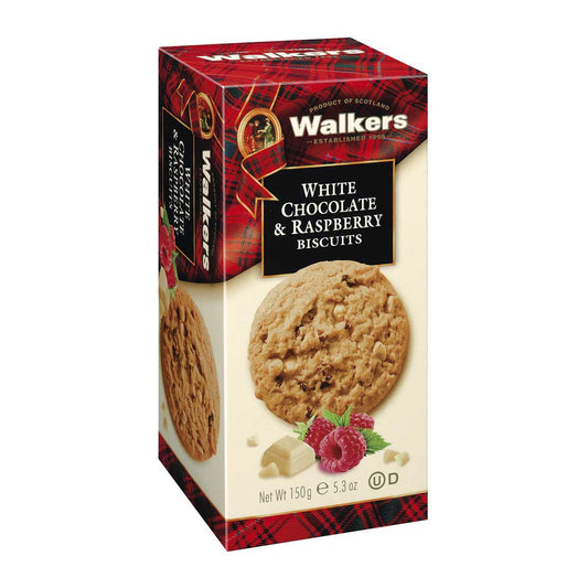 WALKERS BISCUITS WHITE CHOCOLATE & RASPBERRY 150G