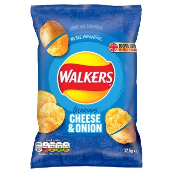WALKERS CRISPS CHEESE & ONION 32.5G