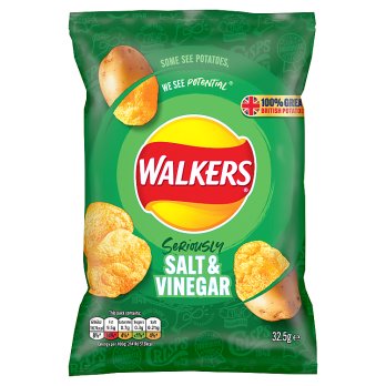 WALKERS CRISPS SALT & VINEGAR 32.5G
