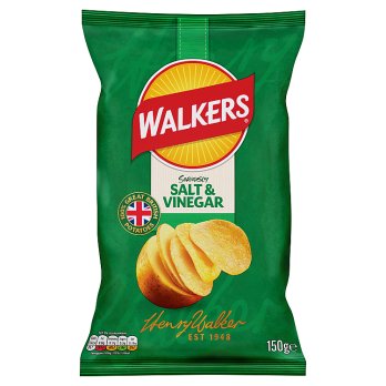 WALKERS CRISPS SALT & VINEGAR SHARING BAG 150G