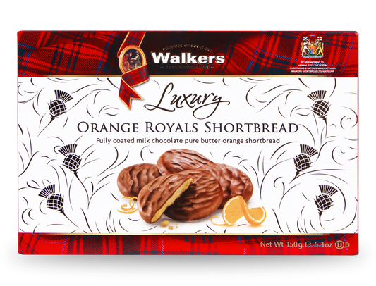 WALKERS LUXURY ORANGE ROYALS SHORTBREAD 150G