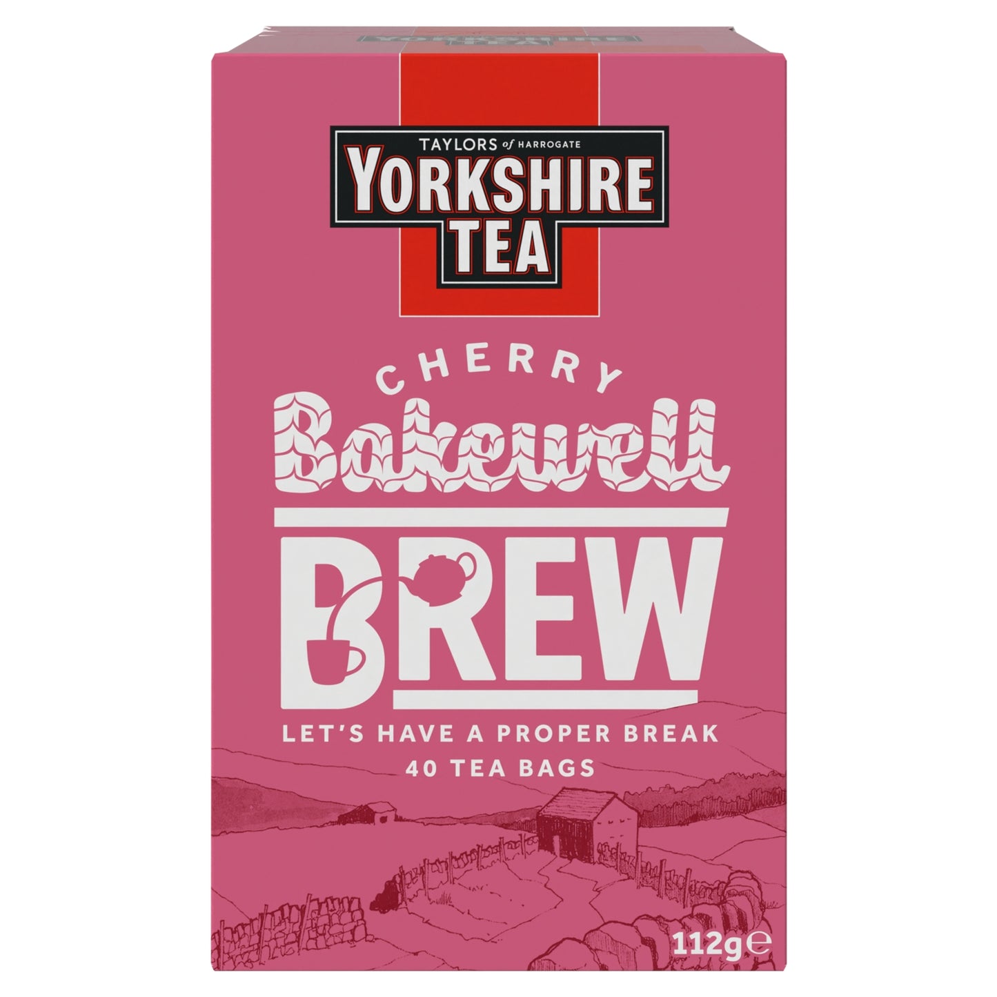 YORKSHIRE 40 CHERRY BAKEWELL BREW TEA BAGS 112G