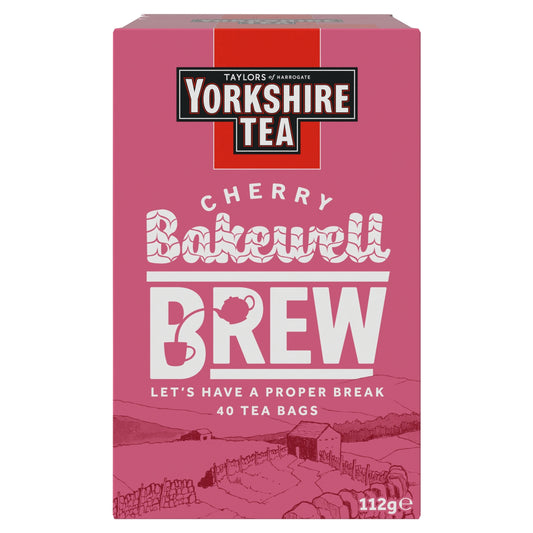 YORKSHIRE 40 CHERRY BAKEWELL BREW TEA BAGS 112G