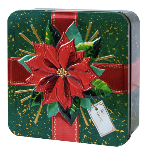 POINSETTIA TIN WITH SHORTBREAD 150G (was 199kr)